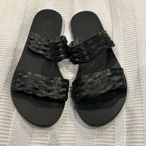NWT Ancient Greek Meila Woven Vachetta Sandal Black sz 38